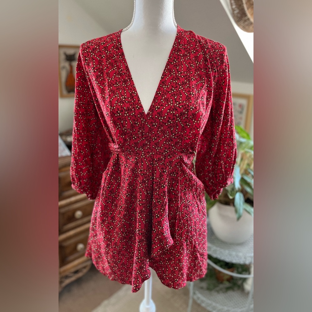 Free People tie back flowing top